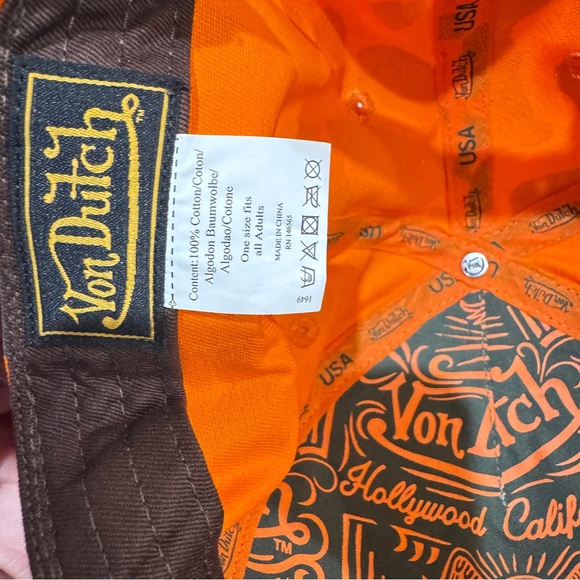 Von Dutch Orange Camouflage Trucker SnapBack - Picture 5 of 6